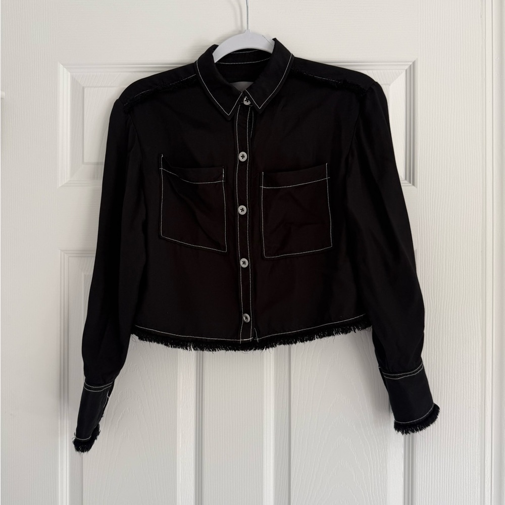 Anthropologie Black Crop Shirt